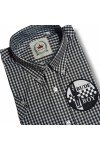 Chemise damier vichy noir petits carreaux Relco Clothing + patch ska man rudeboy walt jabsco.