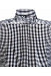 Chemise vichy noir Relco London. Damier. Manches courtes. Pli cousu et bouton col au dos. Tailles disponibles M, L, XL, XXL.