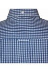 Chemise manches courtes vichy bleu Relco London. Style retro mod anglais. Pli cousu dans le dos.