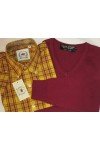 Pull bordeaux moonstomp clothing. Manches longues. 5 tailles dipsonibles. + chemise écossais Relco London.