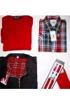 Pull rouge Col V Monnstomp Clothing + harrington jacket anglais noir + Bretelles rouge Relco London.