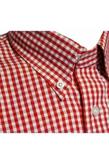 Chemise Relco London Clothing retro vichy rouge. Style retro années 60.