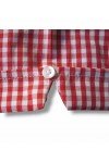 Chemise Relco London vichy rouge. Carreaux 3mm. Manche courte avec encoche et boutons.