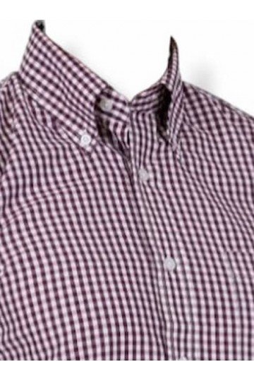 Chemise Relco London Vichy bordeaux. Carreaux 3mm. Style retro années 60.