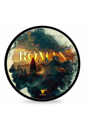 Savon à raser Wholly Kaw "Roman". Pot de 165g. Base crème fraiche.