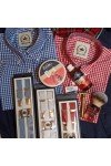 Bretelles Relco blanches + Chemise Relco vichy rouge + rasoir Bayonetta The Goodfellas Smile