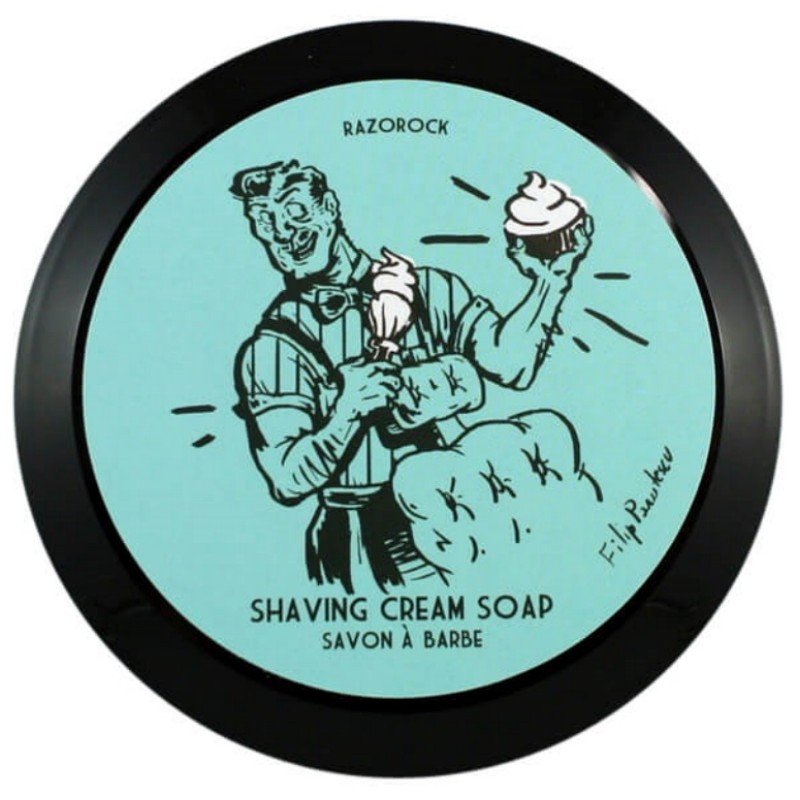 Savon à raser Razorock "Blue Barbershop shaving cream soap" Pot de  150ml