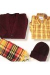 Cardigan Waffle Relco London + chemise Relco London + bonnet noir hiver