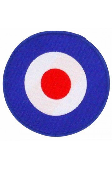 Patch brodé cocarde anglaise RAF. Insigne Royal Air Forces. Patch Mod Target. Thermocollant. Rond. Diamètre 10cm.