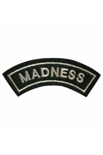 Patch d'épaule brodé groupe ska Madness. Thermocollant. Style 2 Tone records. Dimensions: 8,5cm x 3,5cm.