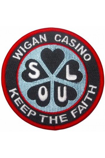 Patch brodé Wigan Casino - Soul - Keep The Faith. Thermocollant. Patch Northern Soul. Style scooterist mods anglais