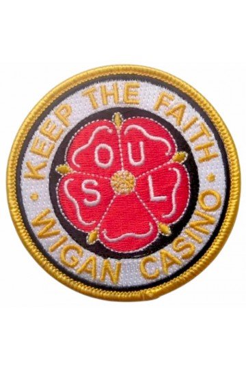 Patch Soul - Keep the faith - Wigan Casino. Brodé. Thermocollant. Patch Northern Soul. Pour scooterist, mods anglais.