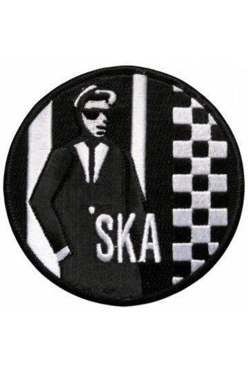 Patch Ska damier - Rudeboy Walt Jabsco. Brodé. Thermocollant. Patch ska 2 Tone années 80 Specials + Madness.