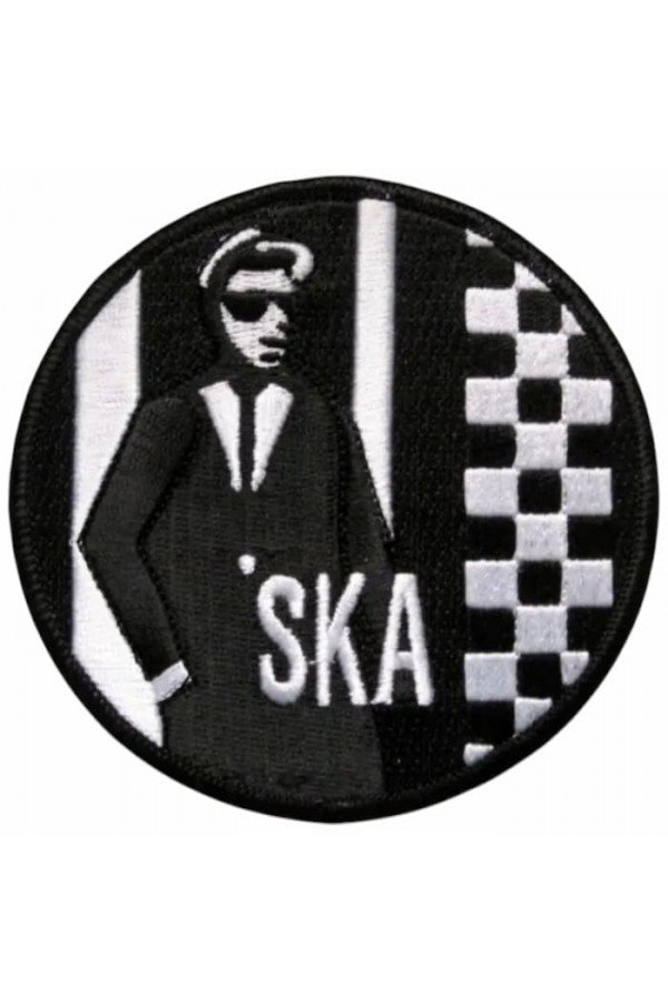 Patch Ska damier - Rudeboy Walt Jabsco. Brodé. Thermocollant. Patch ska 2 Tone années 80 Specials + Madness.