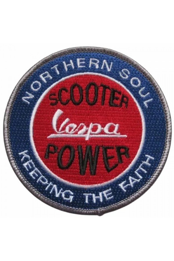 Patch Northern Soul Vespa Scooter Power. Brodé. Thermocollant. Patch soul, wigan casino, scooterist, mods anglais.