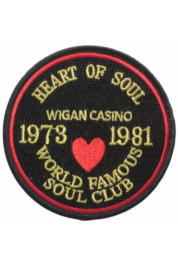 Patch northern soul heart of soul Wigan Casino - 1973 198. Brodé. Thermocollant. Style scooterist, mods anglais.