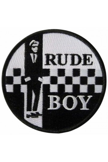 Patch Rudeboy . Damier noir et blanc.