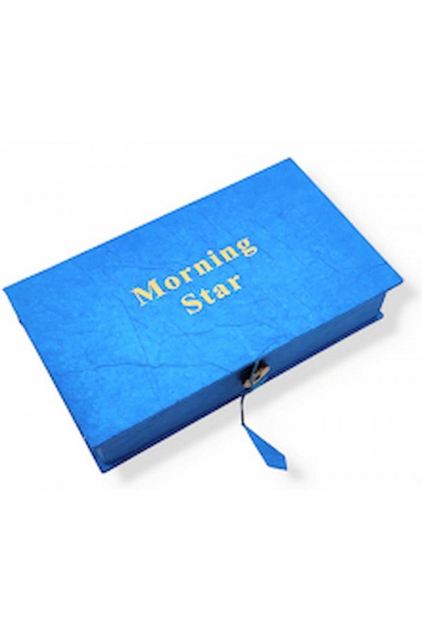 Encens japonais morning star. Coffret cadeau bleu et doré. Encens santal + cèdre + lotus.