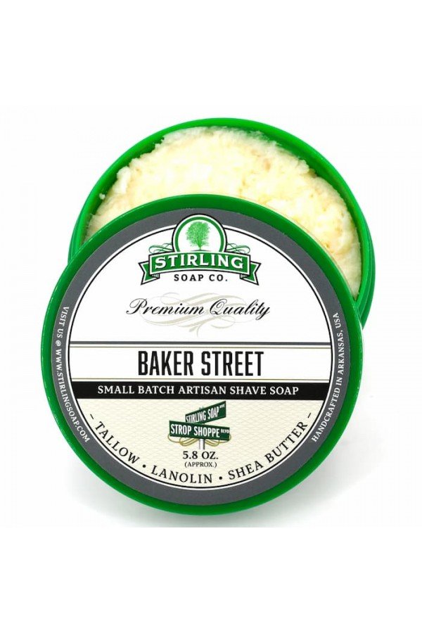 Savon de rasage Stirling " Baker Street" pot ouvert