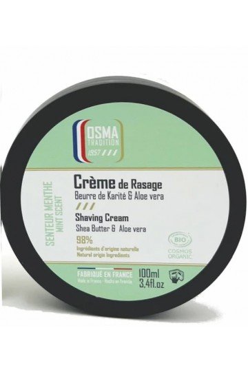 Crème de rasage Osma "Menthe". Pot de 100 ml.