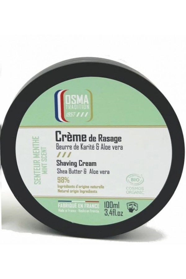 Crème de rasage Osma "Menthe". Pot de 100 ml.