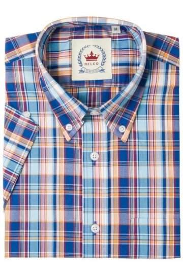 Chemise Relco London STCK 29 édition limitée. carreaux bleus.