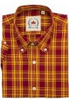 Chemise Relco CK51. Style vintage. Bordeaux et jaune.