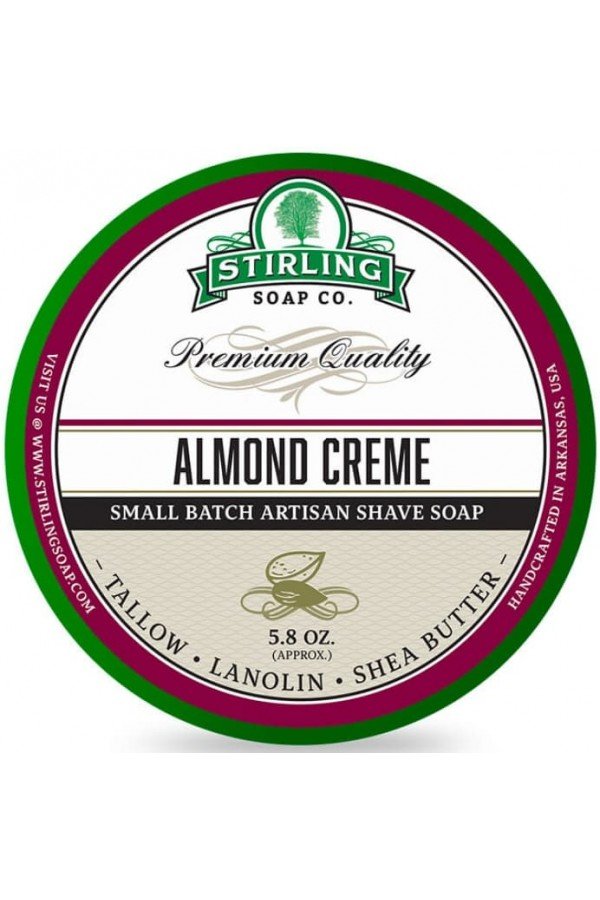 Savon à raser Stirling "Almond Creme". Pot de 170 ml.