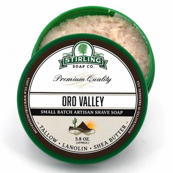 Savon à raser "Oro Valley" de Stirling , pot ouvert
