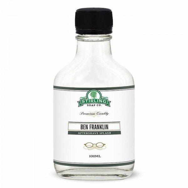 Après-rasage Stirling "Ben Franklin". Flacon de 100 ml.