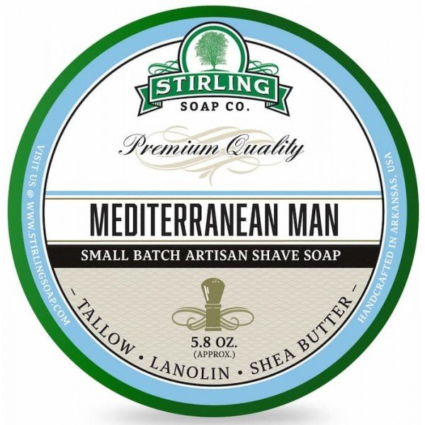 Savon de rasage Stirling " Mediterranean Man". Pot de 170 ml.