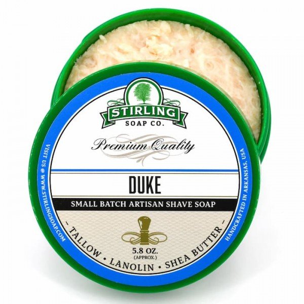 Savon à raser Stirling "Duke" pot ouvert.
