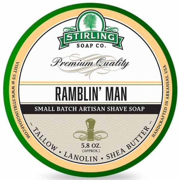 Savon à raser Stirling "Ramblin' Man". Pot de 170ml.