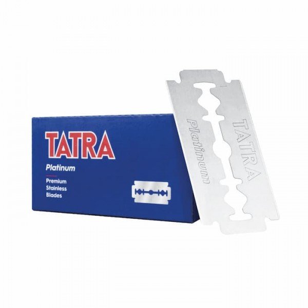 5 Lames Tatra Platinum. Boite de 5 lames de rasoir.