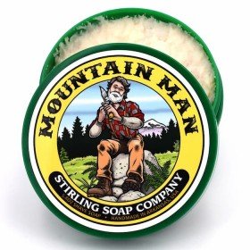 Savon à raser Stirling "Mountain Man". Pot ouvert.