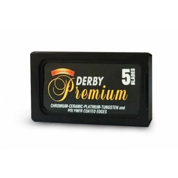 Derby Premium Black : 1 boîte de 5 lames pour rasoir de sûreté