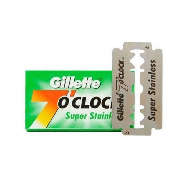 Gillette 7 O'Clock Super Stainless : boite de 5 lames. La plus douce de toute la gamme 7 O'Clock.