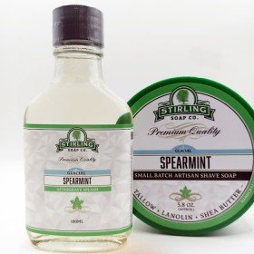 Après-rasage Stirling "Glacial Spearmint"  assorti au savon de rasage Stirling Spearmint.