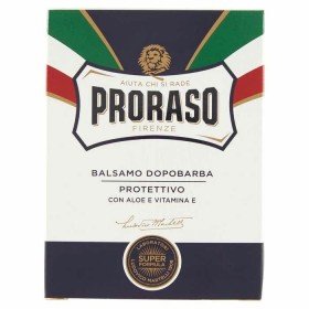 Baume après-rasage Proraso bleu. A l'aloe vera et vitamine E pour peau sèche.