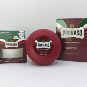 Pack spécial “Barbes dures” Proraso . 1 avant rasage + 1 savon à raser + 1 après rasage.