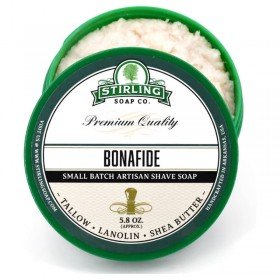 Savon de rasage Stirling "Bonafide" pour rasage au blaireau confortable.