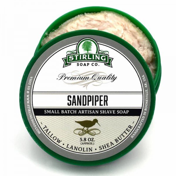 Savon de rasage Stirling "Sandpiper". Mousse crémeuse et  épaisse pour un rasage sans irritation.