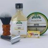 Après-rasage Stirling "Amyris" et ensemble de rasage :  savon Amyris, Rasoir Muhle R89 , Blaireau Parker, lames Gillette
