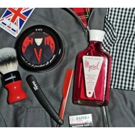 Après-rasage Myrsol "Plastic Shave" + Blaireau à raser"The Goodfellas Smile "The Red Evil".