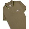 Polo Lambretta Clothing. Kaki bande noire et vert sauge.