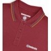 Polo Lambretta Clothing. Bordeaux bande gris métal et cuivre.