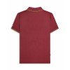 Polo Lambretta Clothing. Bordeaux bande gris métal et cuivre.