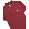 Polo Lambretta Clothing. Bordeaux bande gris métal et cuivre.