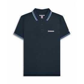 Polo Lambretta Clothing. Marine bande bleu et bleu fumé