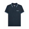 Polo Lambretta Clothing. Marine bande bleu et bleu fumé